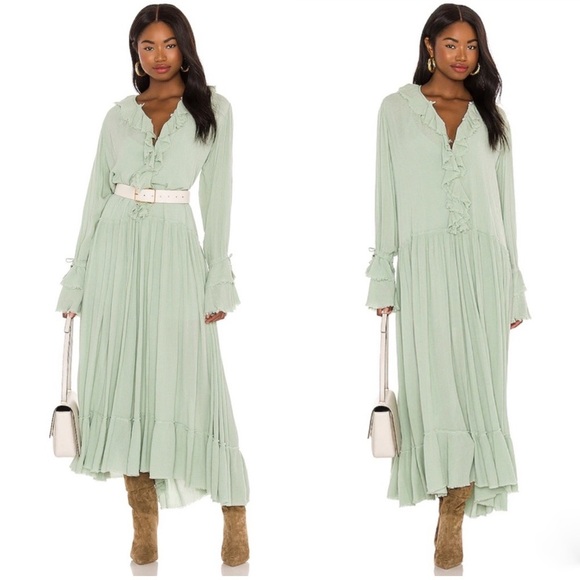 Free People Sweet Darlin Minted Jade Maxi Dress SzXS - Picture 2 of 8